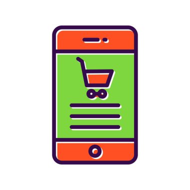 Trolly Doldurulmuş Vektör Simgesi Tasarımı