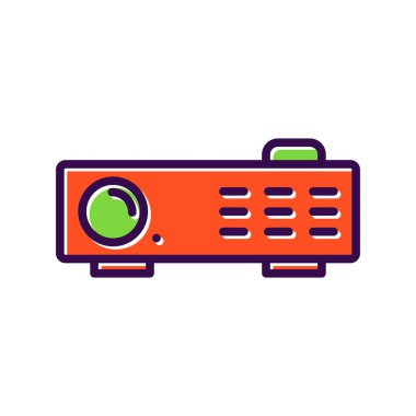  Projektör Doldurulmuş Vektör Simgesi Tasarımı