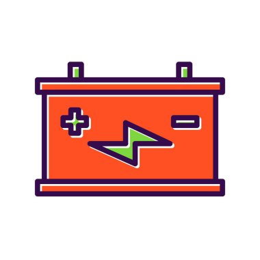 Pil Doldurulmuş Vektör Simgesi Tasarımı