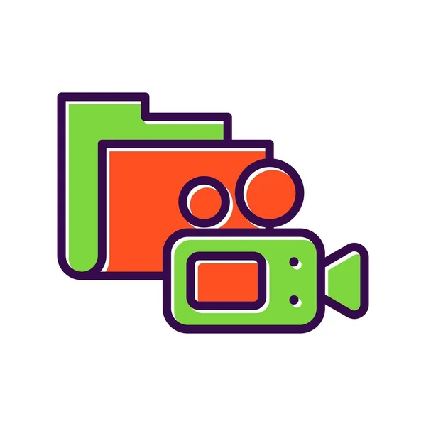 Camera Folder Filled Vector Icon Desig — Stock Vector
