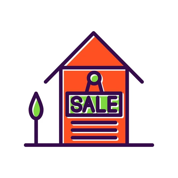 Home Sale Gefüllte Vector Icon Desig — Stockvektor