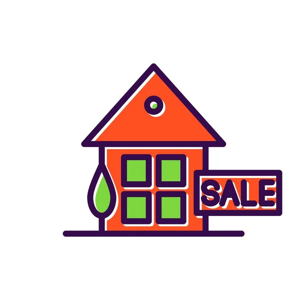 Home Sale Gefüllte Vector Icon Desig — Stockvektor