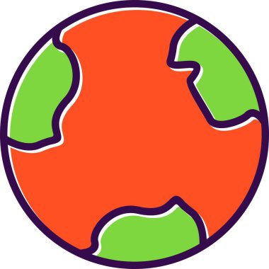  Gezegen Doldurulmuş Vektör Simgesi Tasarımı