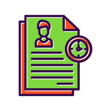 Kayıt Doldurulmuş Vektör Simgesi Tasarımı