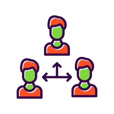 Takım Çalışması Dolu Vektör Simgesi Tasarımı