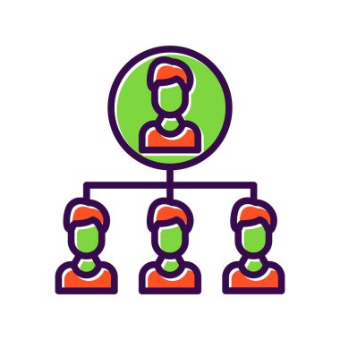 Organizasyon Doldurulmuş Vektör Simgesi Tasarımı