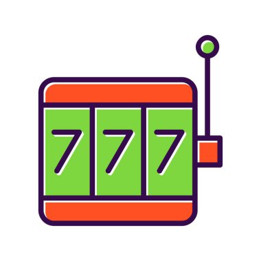 Slot Doldurulmuş Vektör Simgesi Tasarımı