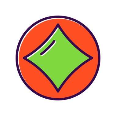 Elmas Doldurulmuş Vektör Simgesi Tasarımı