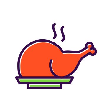 Tavuk Doldurulmuş Vektör Simgesi Tasarımı