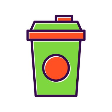 Kahve Dolu Vektör Simgesi Tasarımı