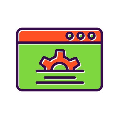  Web Sitesi Dolu Vektör Simgesi Tasarımı