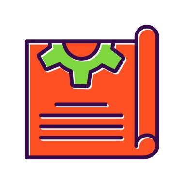 Blueprint Doldurulmuş Vektör Simgesi Tasarımı