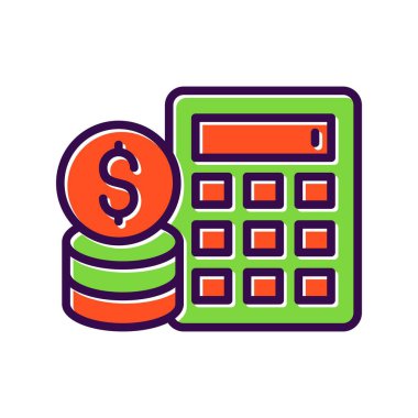 Finans Doldurulmuş Vektör Simgesi Tasarımı