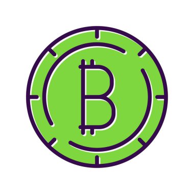 Sikke Doldurulmuş Vektör Simgesi Tasarımı