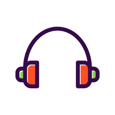 Kulaklık Doldurulmuş Vektör Simgesi Tasarımı