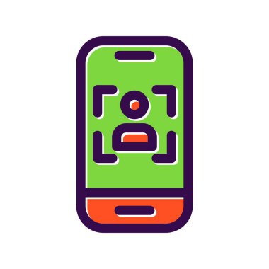 Selfie Doldurulmuş Vektör Simgesi Tasarımı