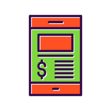 Ödeme Doldurulmuş Vektör Simgesi Tasarımı