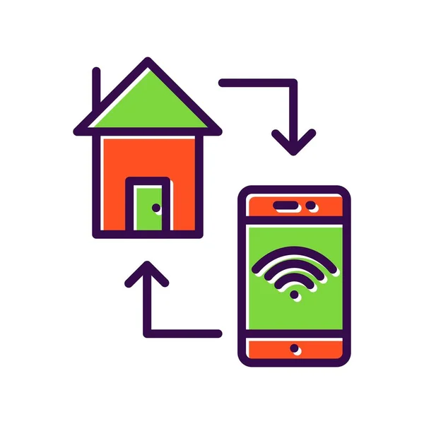 Smarthome Fylld Vektor Icon Desig — Stock vektor