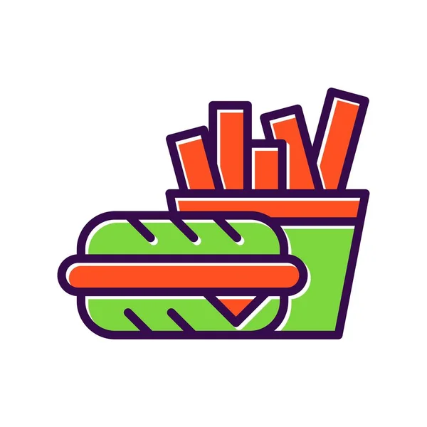 Fast Food Gevulde Vector Icon Desig — Stockvector