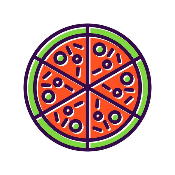 Pizza Preenchido Vector Ícone Desig —  Vetores de Stock