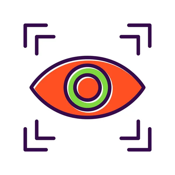 Augenscanner Gefüllt Vektor Icon Desig — Stockvektor