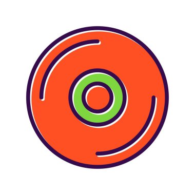 Dvd Doldurulmuş Vektör Simgesi Tasarımı