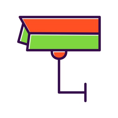 CcTV Doldurulmuş Vektör Simgesi Tasarımı