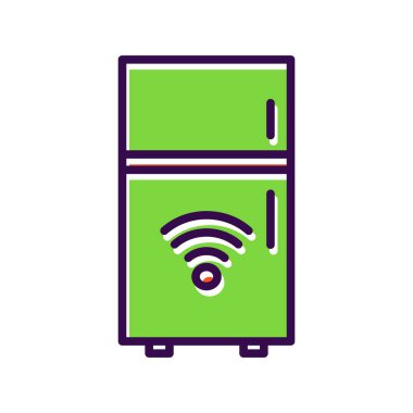 Buzdolabı Doldurulmuş Vektör Simgesi Tasarımı