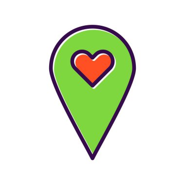 Harita Doldurulmuş Vektör Simgesi Tasarımı