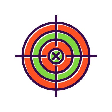 Hedef Doldurulmuş Vektör Simgesi Tasarımı