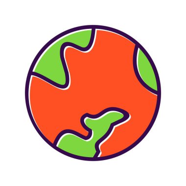 Dünya Dolu Vektör Simgesi Tasarımı