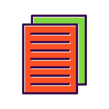 Belge Doldurulmuş Vektör Simgesi Tasarımı