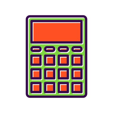 Hesaplayıcı Doldurulmuş Vektör Simgesi Tasarımı