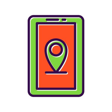 Konum Doldurulmuş Vektör Simgesi Tasarımı