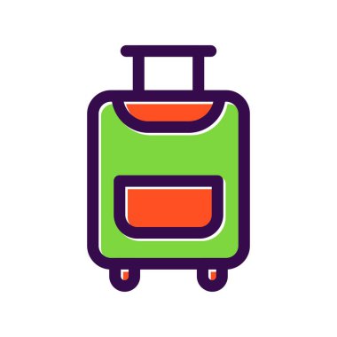 Seyahat Çantası Doldurulmuş Vektör Simgesi Tasarımı