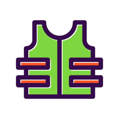 Yelek Doldurulmuş Vektör Simgesi Tasarımı