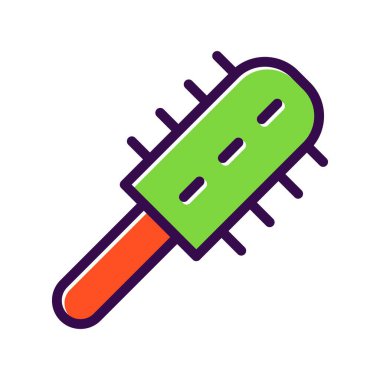 Saç Fırçası Doldurulmuş Vektör Simgesi Tasarımı