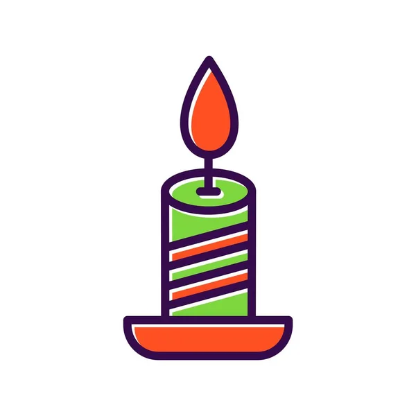 Candle Filled Vector Icon Desig — Stock Vector