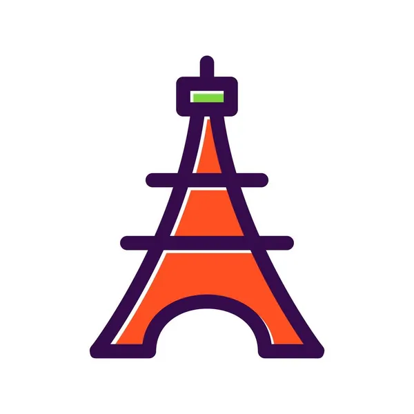 Eiffel Wypełnione Wektor Ikona Desig — Wektor stockowy