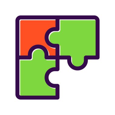 Bulmaca Doldurulmuş Vektör Simgesi Tasarımı