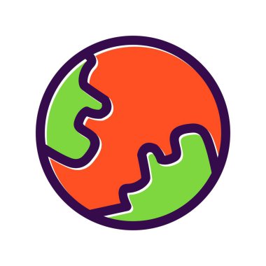 Dünya Dolu Vektör Simgesi Tasarımı