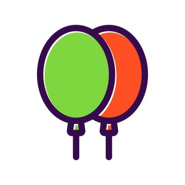 Balon Doldurulmuş Vektör Simgesi Tasarımı