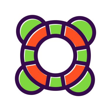 Lifebuoy Doldurulmuş Vektör Simgesi Tasarımı