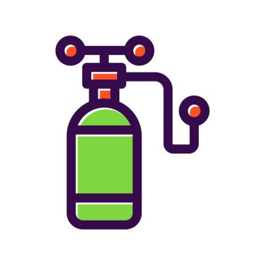  Oksijen Tankı Doldurulmuş Vektör Simgesi Tasarımı