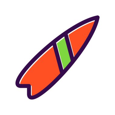 Sörf tahtası Dolu Vektör Simgesi Tasarımı