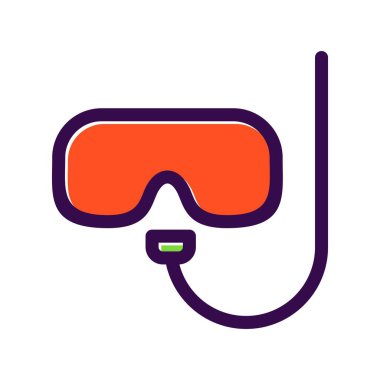 Dalış Maskesi Dolu Vektör Simgesi Tasarımı