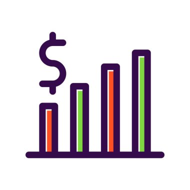 Çubuk Çizelgesi Doldurulmuş Vektör Simgesi Tasarımı