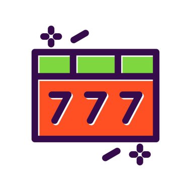 Yedi Doldurulmuş Vektör Simgesi Tasarımı