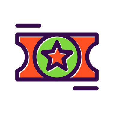 Bilet Doldurulmuş Vektör Simgesi Tasarımı