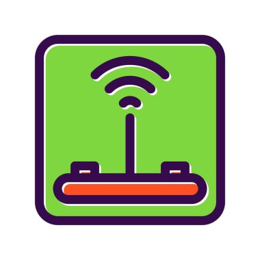 Wifi Doldurulmuş Vektör Simgesi Tasarımı